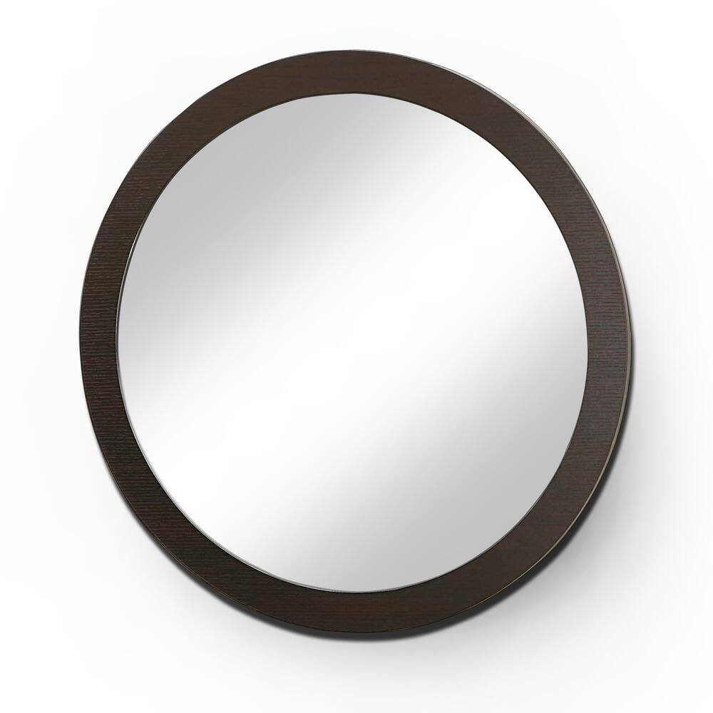 Furniture of America Taree Round Red Cocoa Mirror