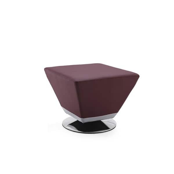 Porch & Den Wooddale Cube Leatherette Ottoman - Purple