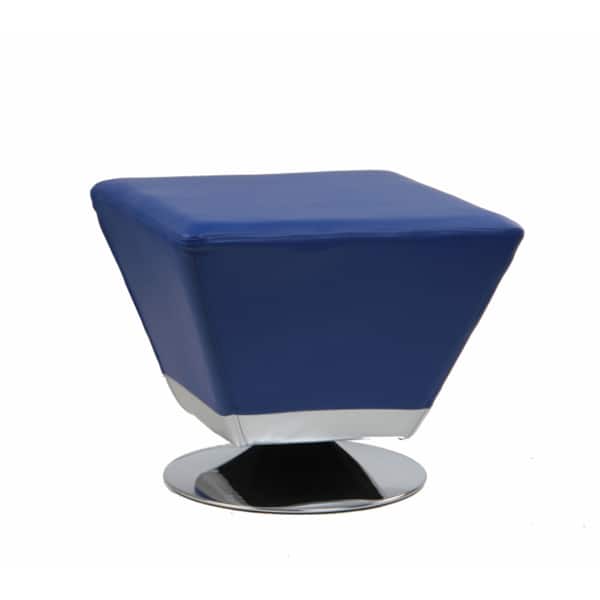 Porch & Den Wooddale Cube Leatherette Ottoman - Blue
