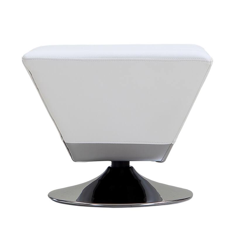 Porch & Den Wooddale Cube Leatherette Ottoman - White