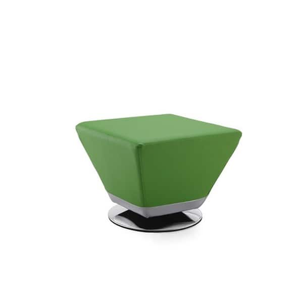 Porch & Den Wooddale Cube Leatherette Ottoman - Green