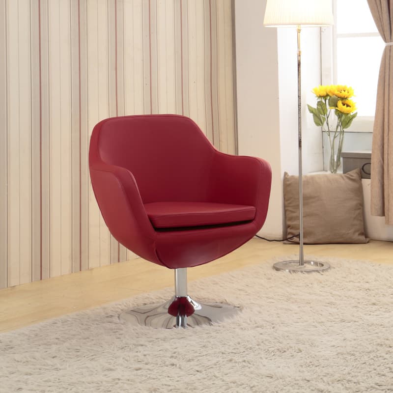 Toledo Swivel Bicast Leather Chair - Red