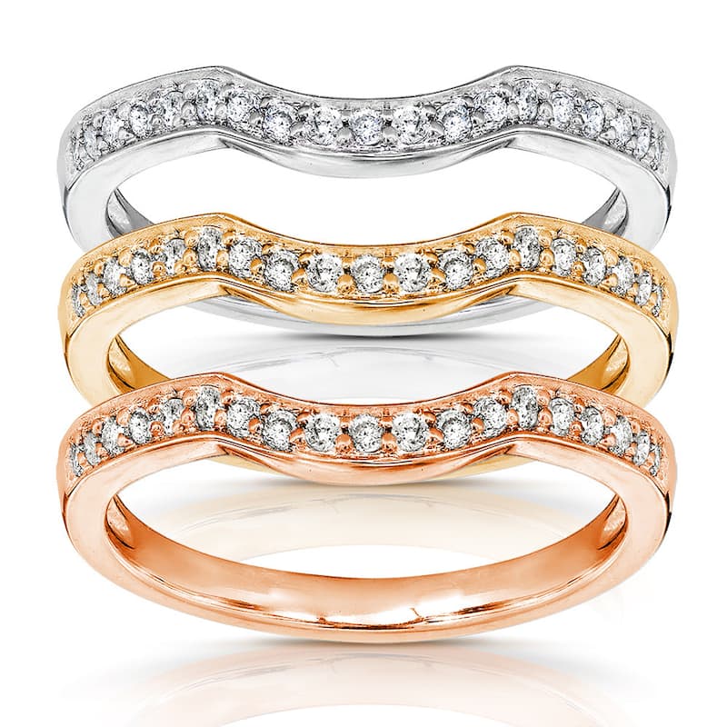 Annello by Kobelli 14k Gold 1/6 Carat TDW Women's Diamond Curved Wedding Band