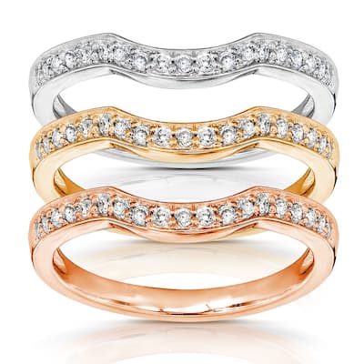 Annello by Kobelli 14k Gold 1/6 Carat TDW Women's Diamond Curved Wedding Band