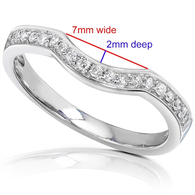 Annello by Kobelli 14k Gold 1/6 Carat TDW Women's Diamond Curved Wedding Band