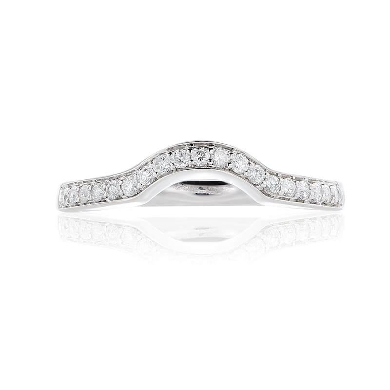 Annello by Kobelli 14k Gold 1/6 Carat TDW Women's Diamond Curved Wedding Band