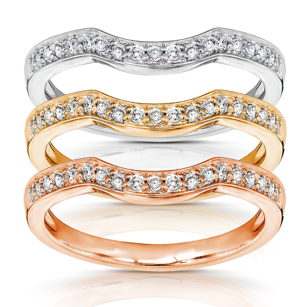 Annello by Kobelli 14k Gold 1/6 Carat TDW Women's Diamond Curved Wedding Band