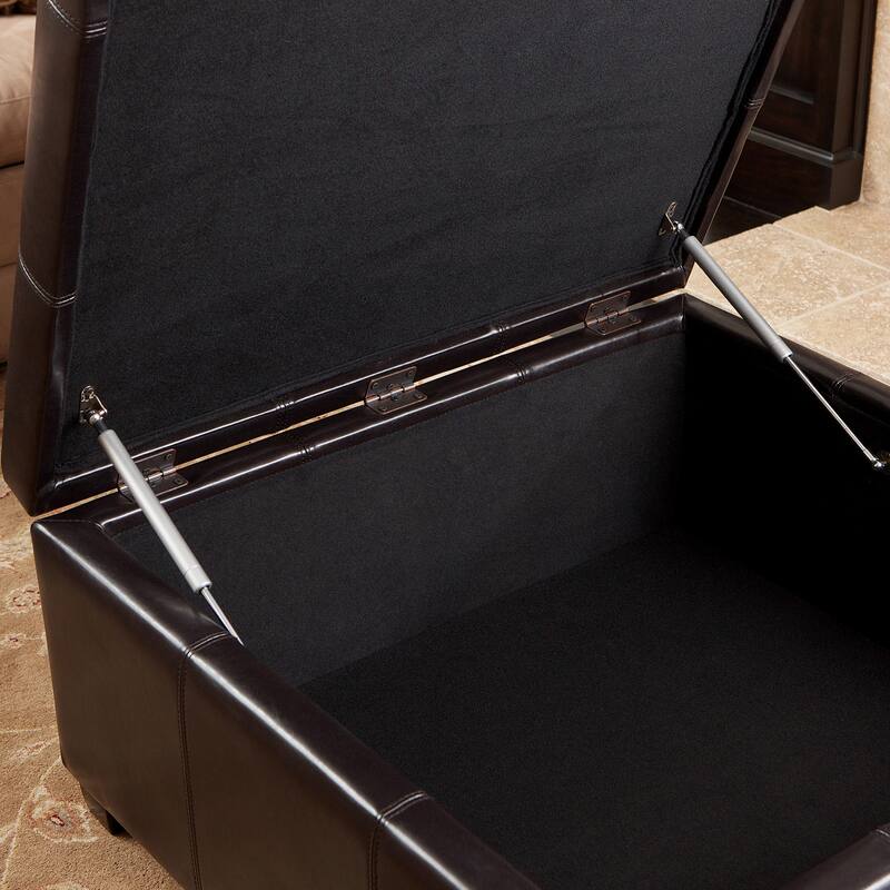 Christopher Knight Home Richmond Espresso Bonded Leather Storage Ottoman