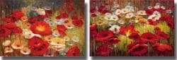 Lucas Santini 'Meadow Poppies' Unframed Canvas 2-piece Set - Bed Bath ...