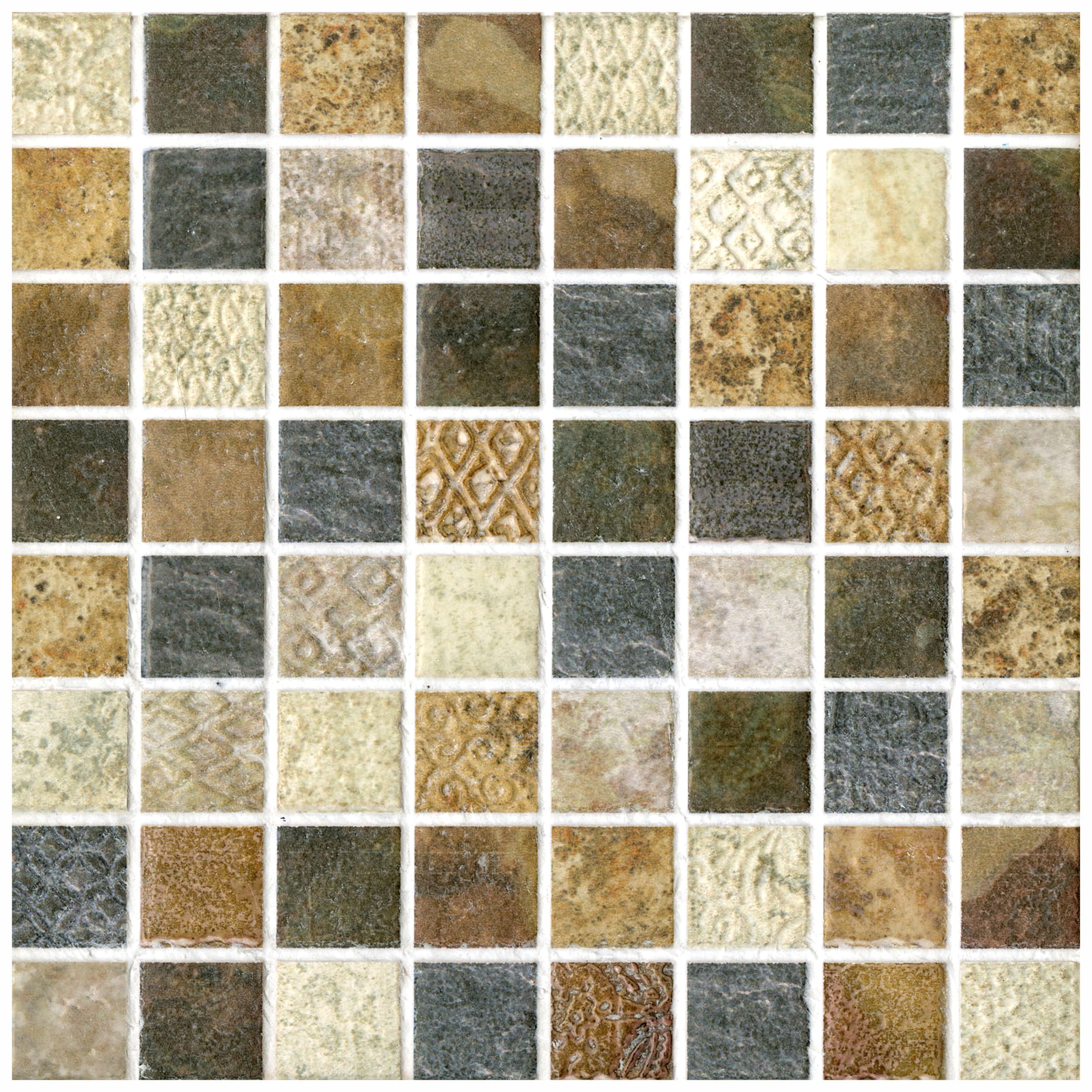 Somertile 7.75x7.75 in Montage Tressor Decor Ceramic Tile (pack Of 10)