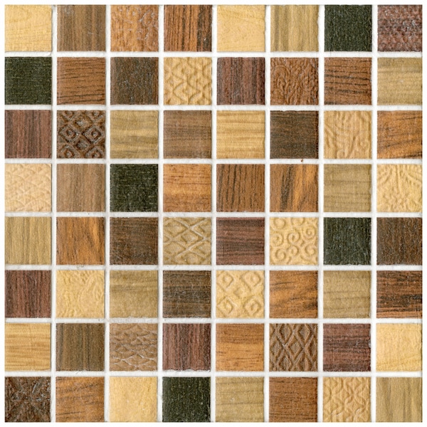 SomerTile 7.75x7.75-in Montage Divine Decor Ceramic Tile (Pack of 10)