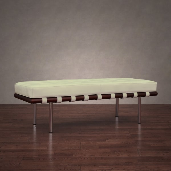 Andalucia creme leather bench free shipping today overstock ... Patio décor Andaluces