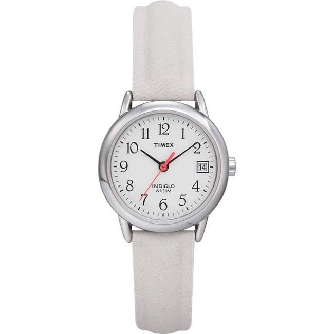 Timex Womens T2H391 Easy Reader White Leather Strap Nurses Watch