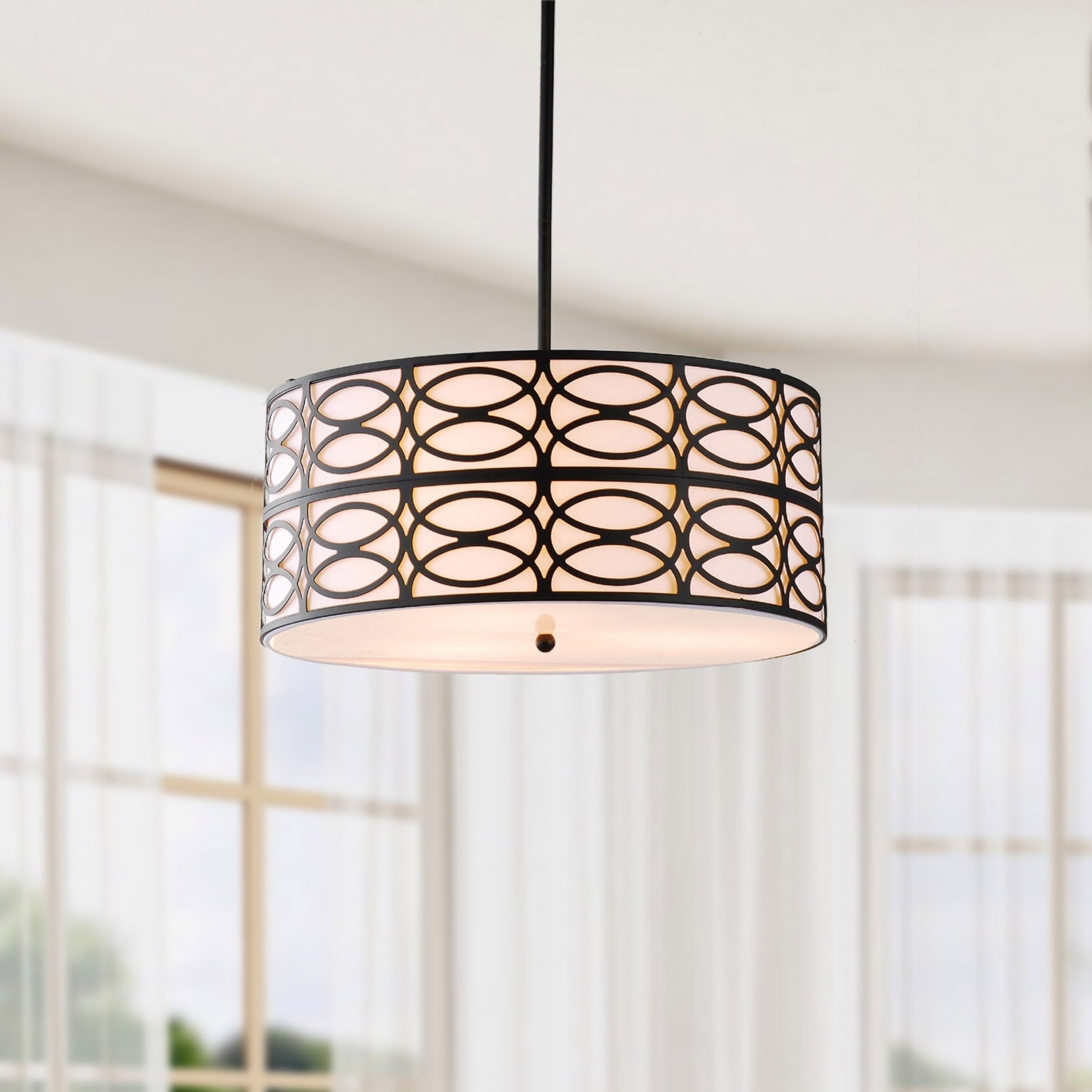 Indoor 3-light Black Pendant Chandelier - Chandeliers For Bedrooms by Overstock.com