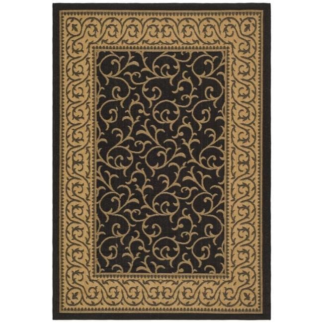 Indoor/outdoor Black/natural Polypropylene Rug (4 X 57)