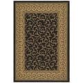 Safavieh Courtyard Scrollwork Black/ Natural Indoor/ Outdoor Rug - 9' x 12'