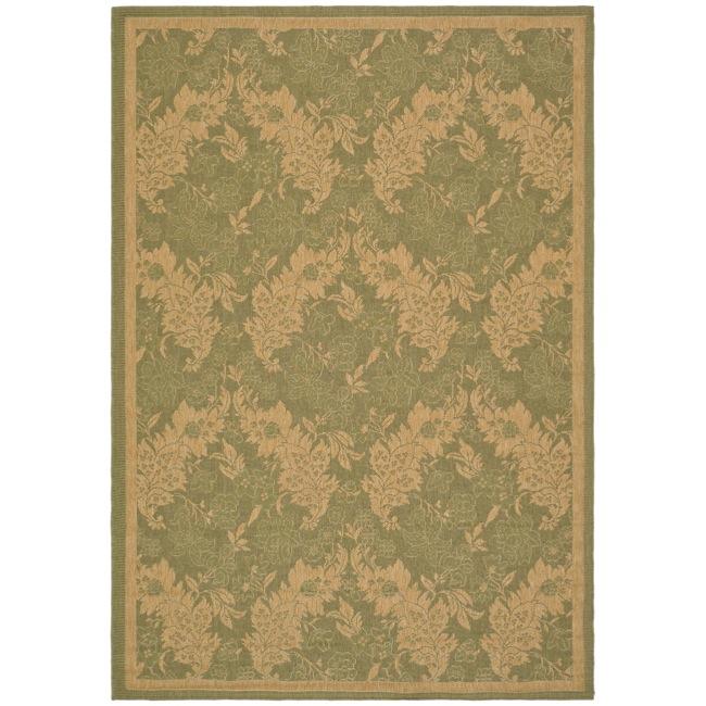 Polypropylene Indoor/outdoor Green/natural Rug (67 X 96)