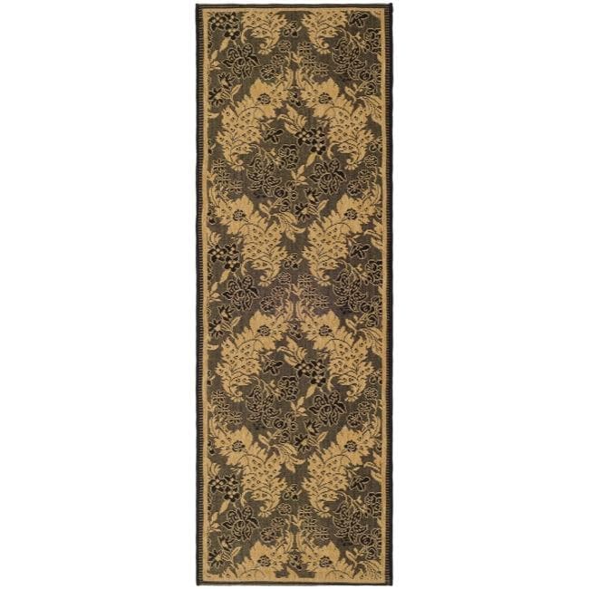 Indoor/ Outdoor Black/ Natural Runner (24 X 67)