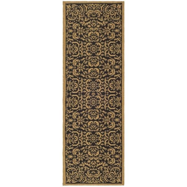 Indoor/ Outdoor Black/ Natural Runner (22 X 911)