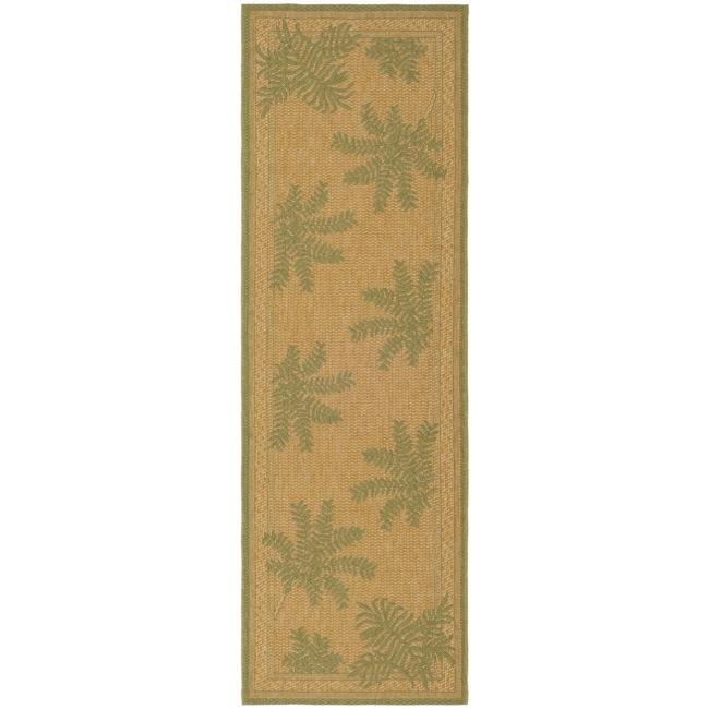 Indoor/ Outdoor Natural/ Green Runner (22 X 911)