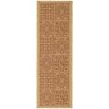 Safavieh Indoor/ Outdoor Natural/ Brick Red Runner Rug