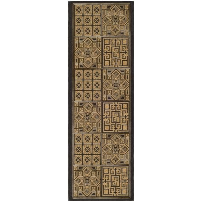 Courtyard Indoor/outdoor Black/natural Runner (22 X 911)