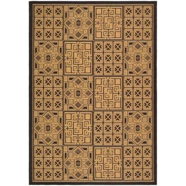 Safavieh Indoor/ Outdoor Black/ Natural Rug - 9' x 12'