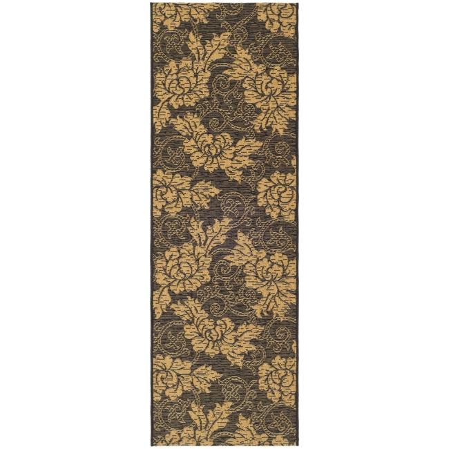 Courtyard Poolside Indoor/outdoor Black/natural Runner (24 X 67)