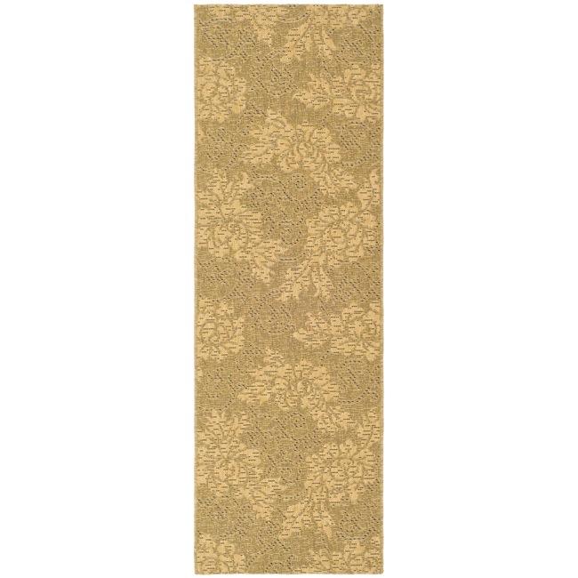 Indoor/outdoor Contemporary Gold/natural Runner Rug (22 X 911)