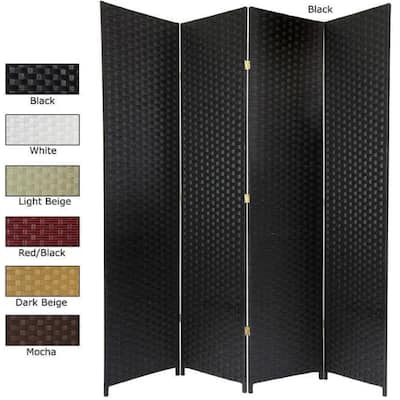 Handmade Woven Fiber 6-panel 7-foot Room Divider (China)