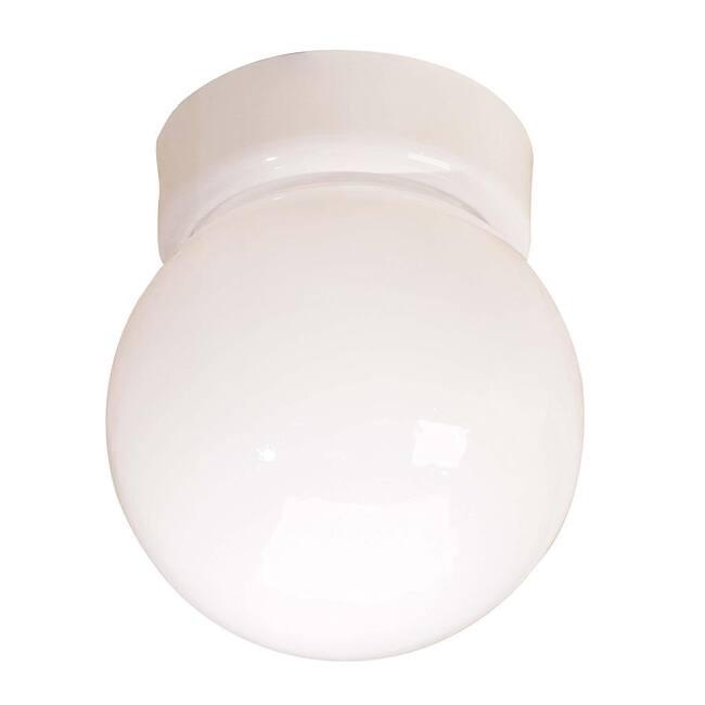1-light White Flush Fixture
