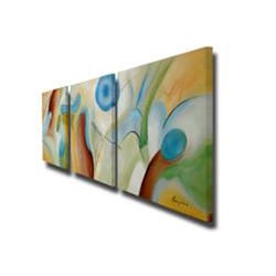 'Hand-painted Abstract' 3-piece Gallery-wrapped Canvas Art Set ...