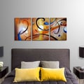 'Happiness Abstract' Hand Painted Gallery Wrapped Canvas Art Set