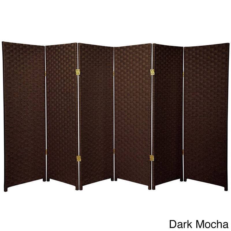 Handmade Woven Fiber 4-foot 6-panel Room Divider (China)