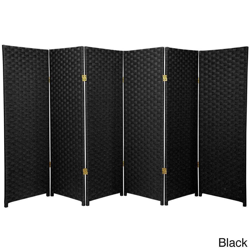 Handmade Woven Fiber 4-foot 6-panel Room Divider (China)