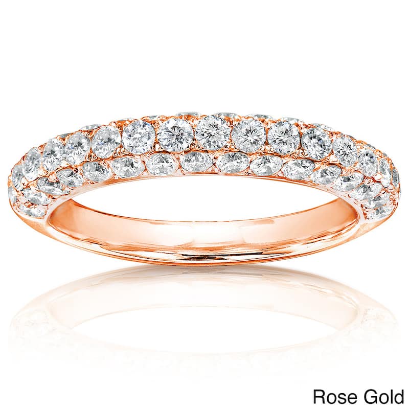 Annello by Kobelli 14k Gold 1ct TDW Diamond Wedding Band - 5 - Rose