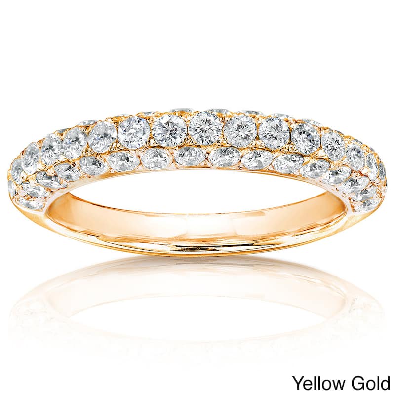 Annello by Kobelli 14k Gold 1ct TDW Diamond Wedding Band - 9 - Yellow
