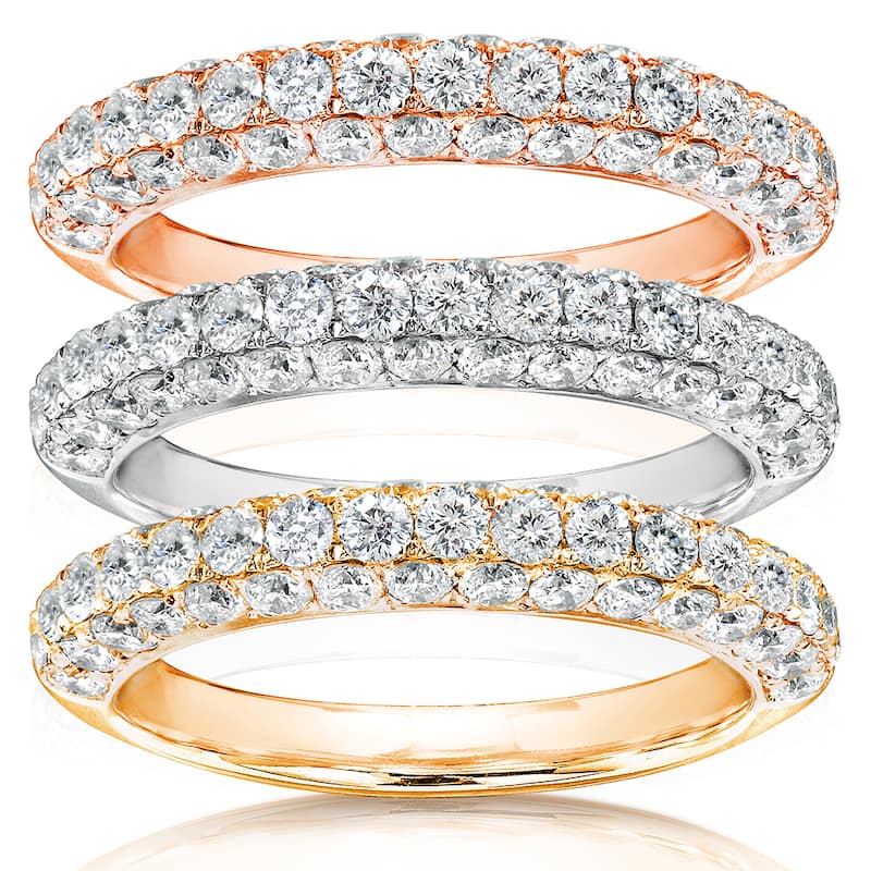 Annello by Kobelli 14k Gold 1ct TDW Diamond Wedding Band