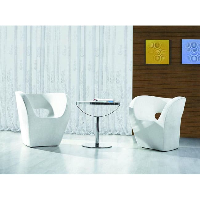 Louder White Bi-cast Leather Leisure Chair