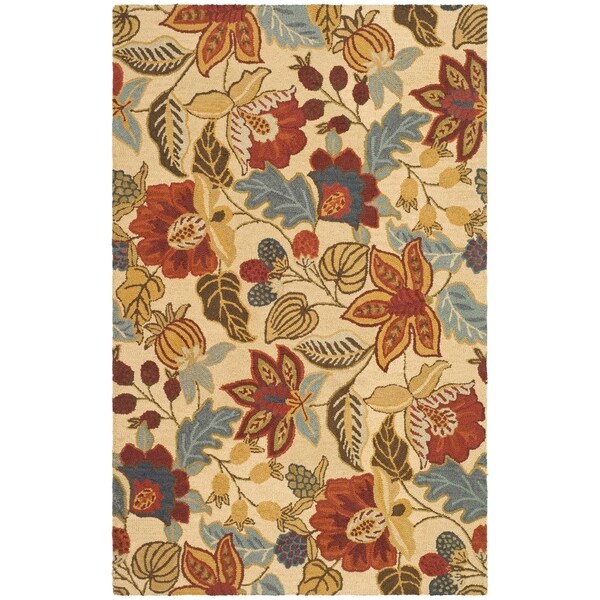 Safavieh Handmade Jardin Foliage Beige/ Multi Wool Rug - 8' x 10'