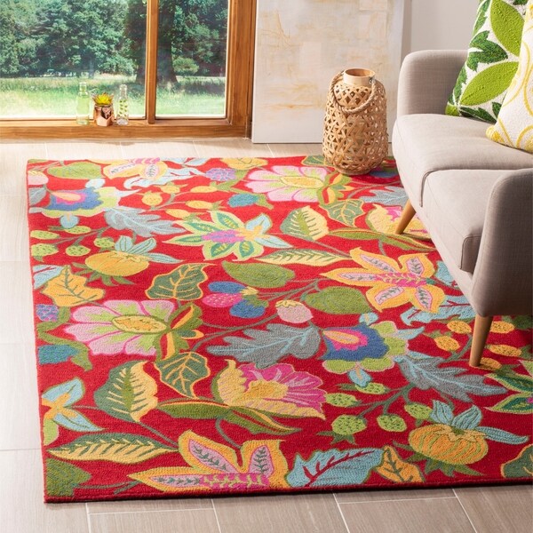 Safavieh Handmade Jardine Red/ Multi Wool Rug - 8' x 10'