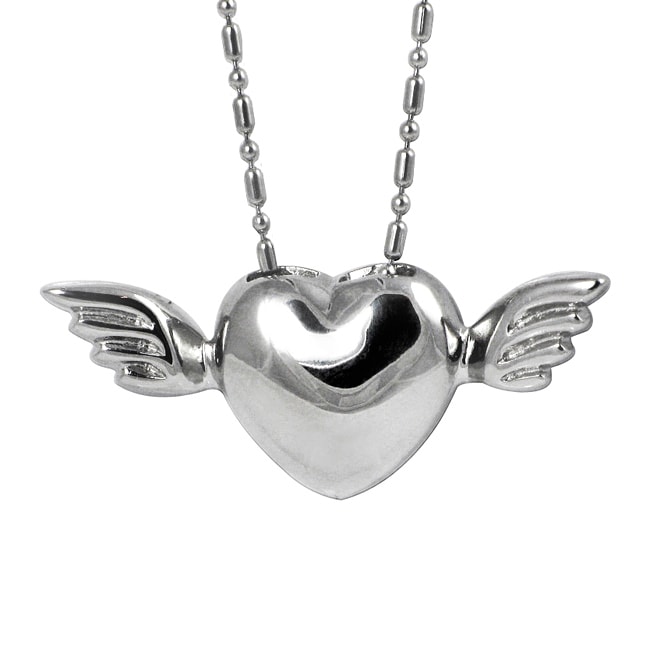 Stainless Steel Winged Heart Necklace - Free Shipping On Orders Over ...