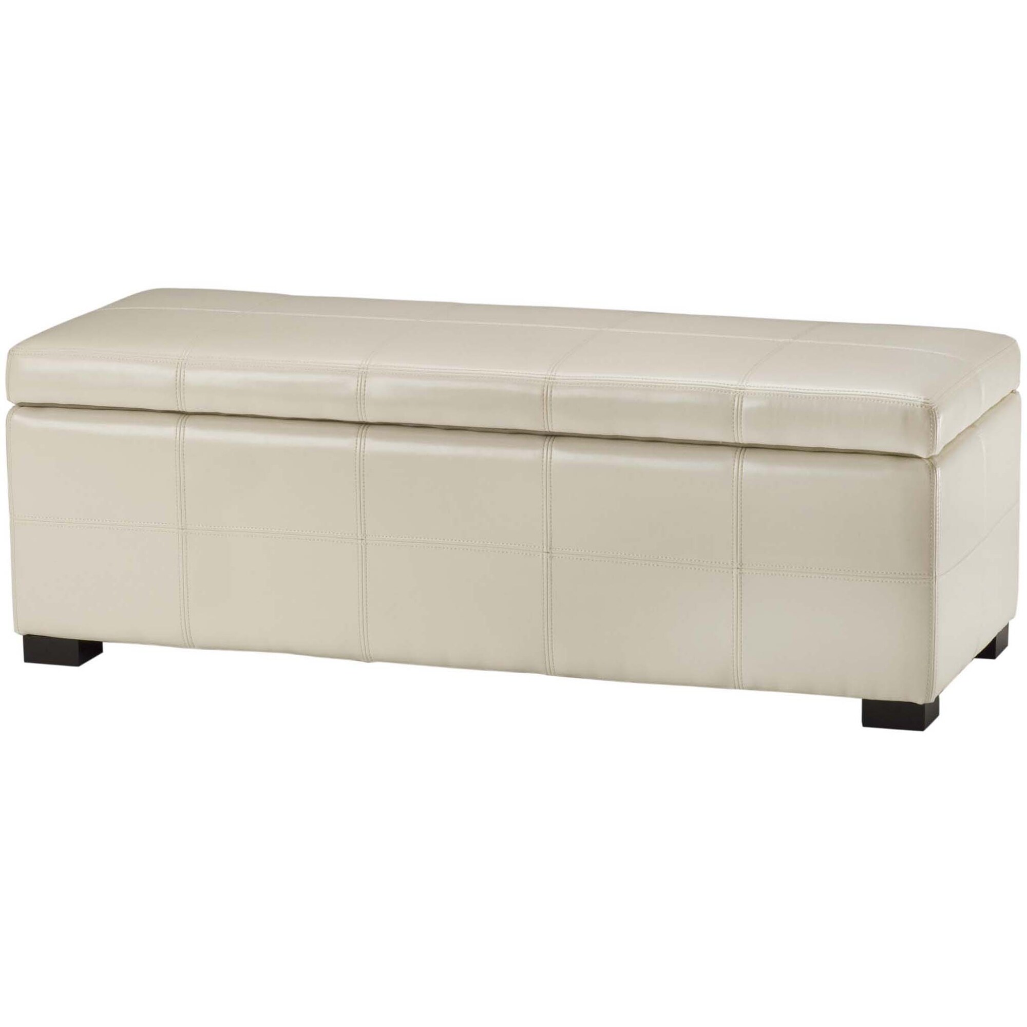 Shop Safavieh Madison Cream Bicast Leather Storage Bench 46 9 X