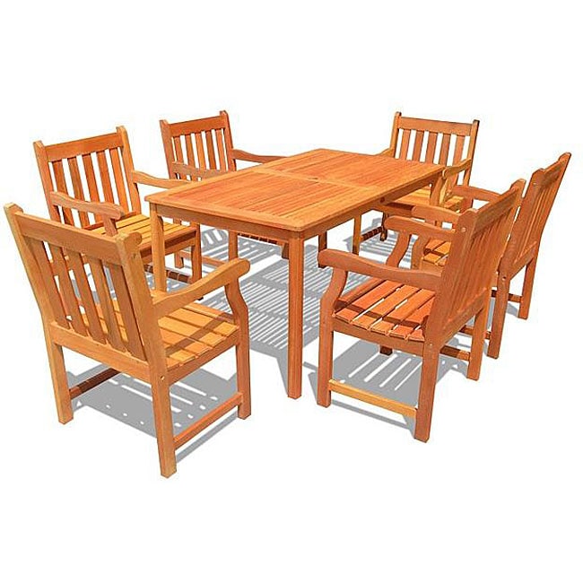 Eucalyptus Wood English Garden Xxvi 7 piece Outdoor Dining Set