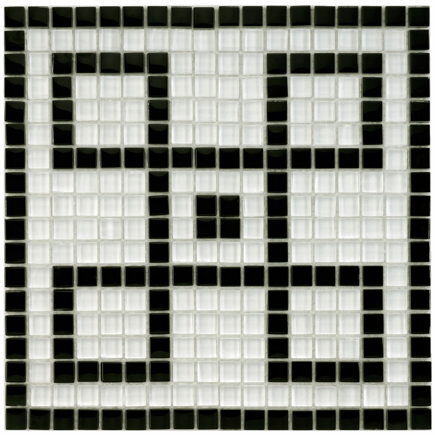 Somertile 12x12 in Reflections Greek Key 0.5 in Ice White Mural Glass Mosaic Tile (pack Of 4)