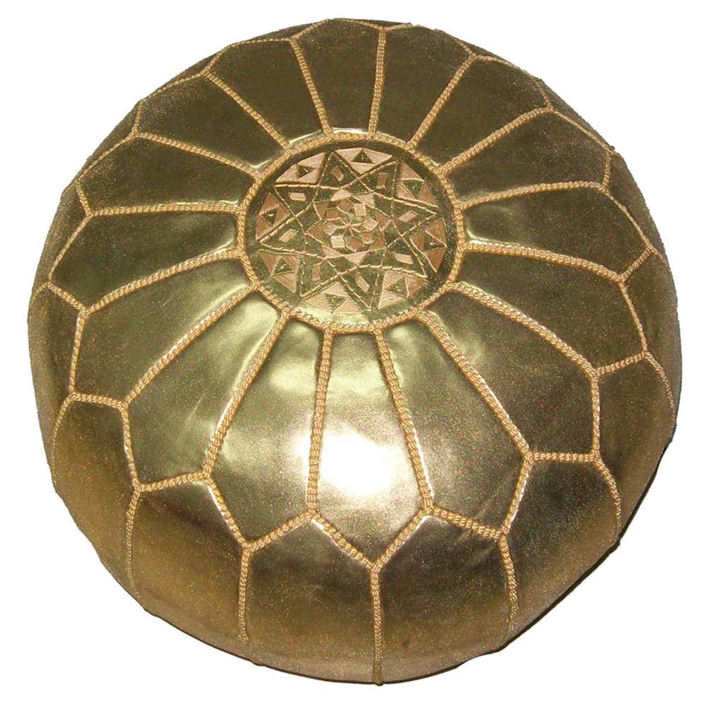 Handmade Leather Contemporary II Ottoman Pouf (Morocco)