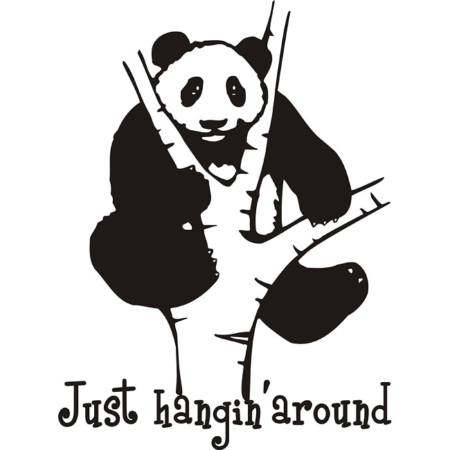 Panda Just Hangin Around Vinyl Wall Art Quote