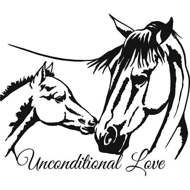 Horses Unconditional Love Vinyl Wall Art Quote (MediumSubject OtherMatte Black vinylImage dimensions 21 inches high x 25 inches wideThese beautiful vinyl letters have the look of perfectly painted words right on your wall. There isnt a background inclu