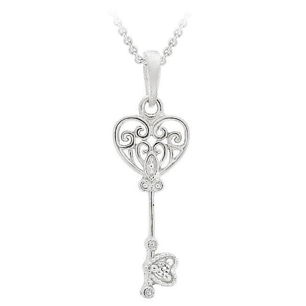 Shop Icz Stonez Sterling Silver Cubic Zirconia Mini Key Necklace - Free ...