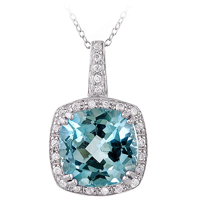 Glitzy Rocks Sterling Silver 10.35 CTW Blue Topaz and Cubic Zirconia